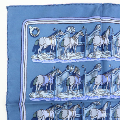 Hermes Carré 42 Silk, Blue, Silk, Scarf