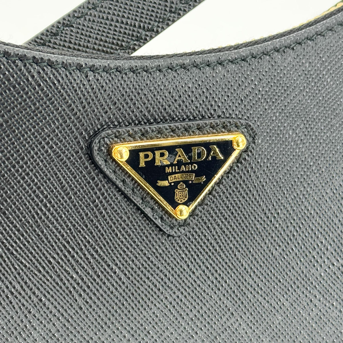 Prada Re-Edition 2005 Hobo Tessuto with Saffiano Leather, Black, Leather, Shoulder Bag