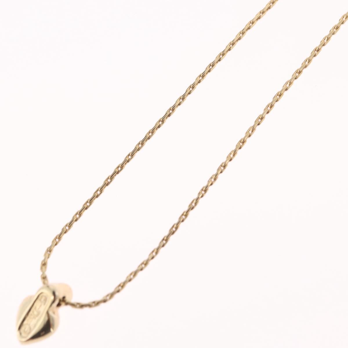 Christian Dior Logo Heart Pendant Metal, Gold, Metal, Necklace