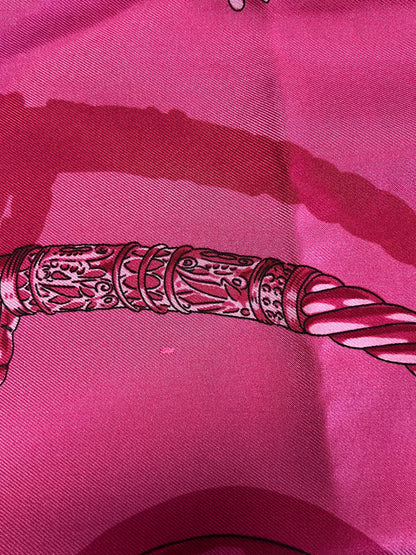 Hermes Carré 90 Silk multicolor, Pink, Silk, Scarf