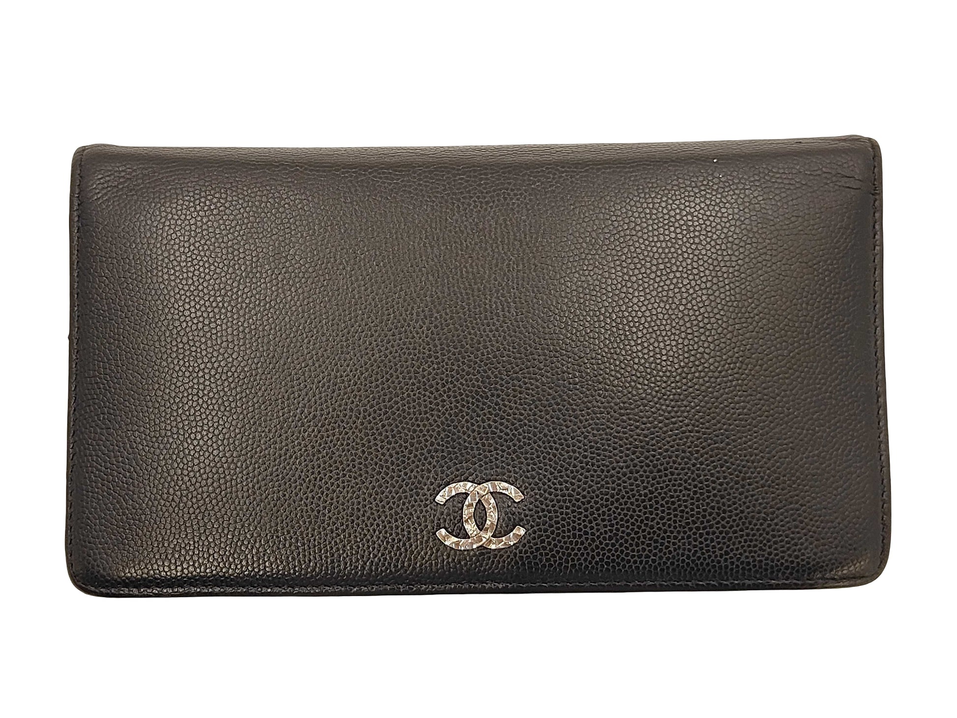 Chanel Bi-Fold Wallet Leather, Black, Leather, Wallet