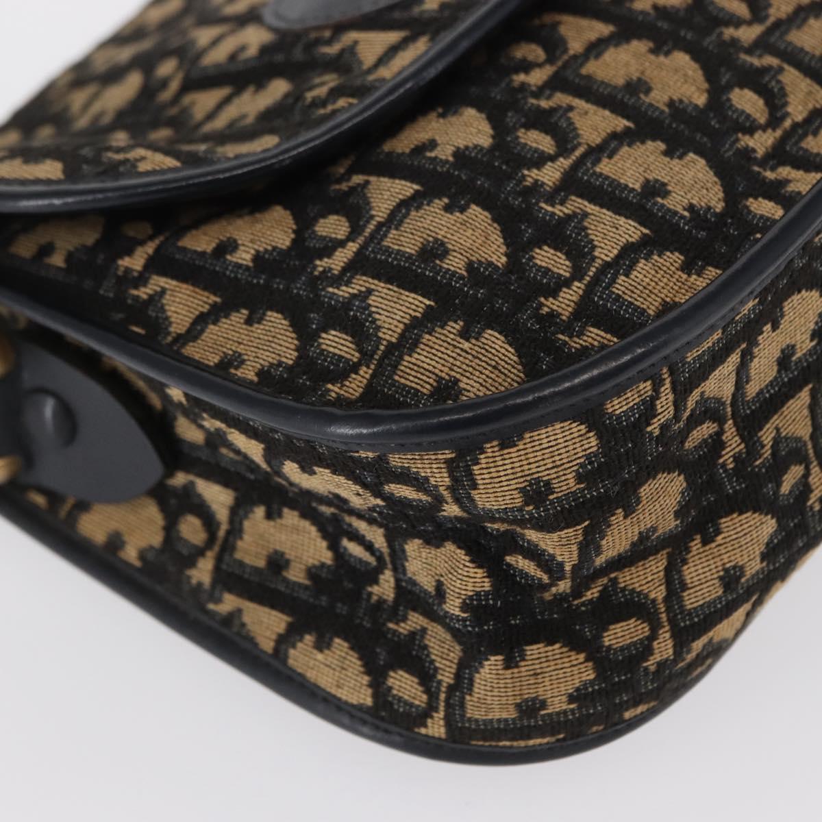 Christian Dior Vintage Trotter Shoulder Bag Canvas, NAVY, CANVAS, Shoulder bag