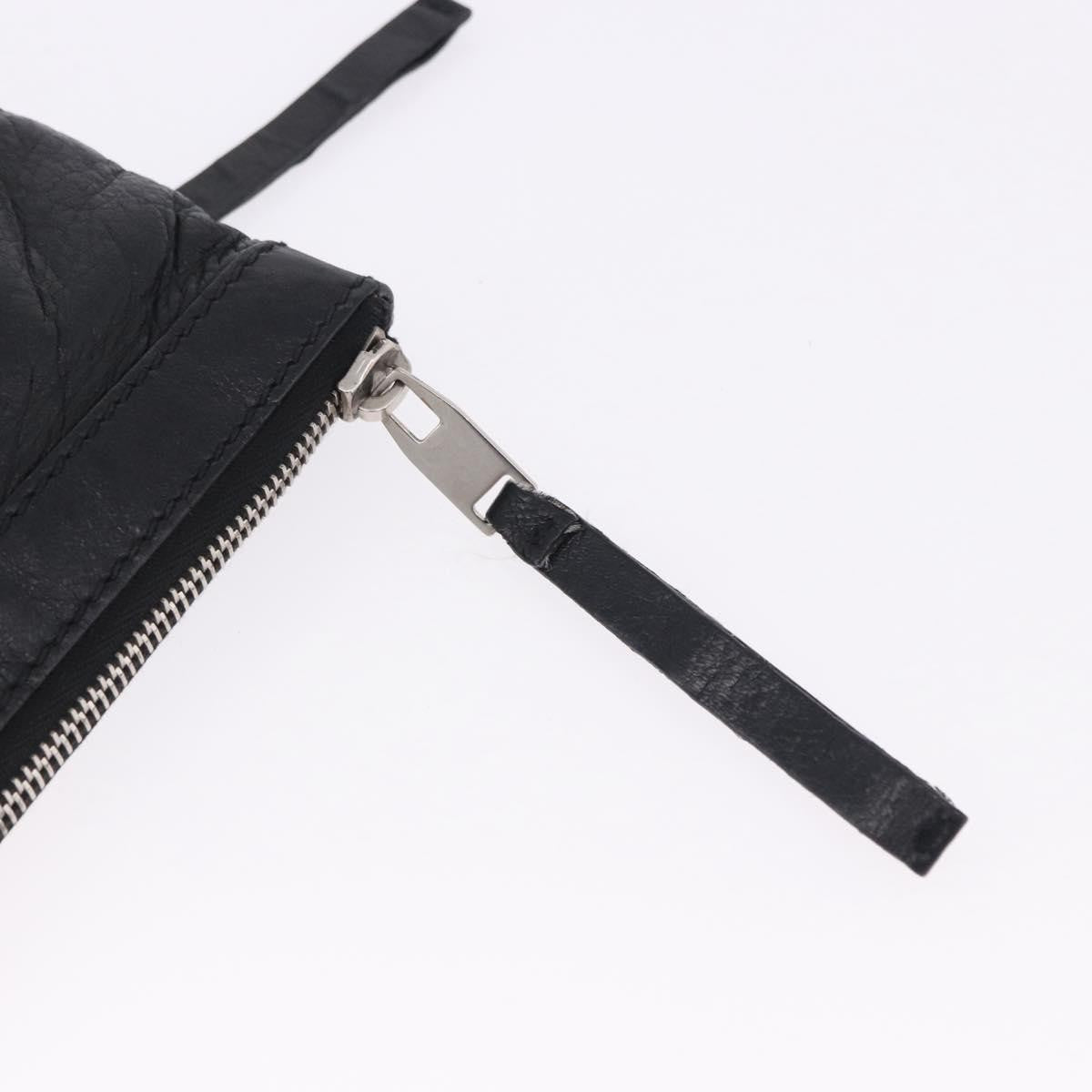 Balenciaga Classic City Clip Leather, Black, Leather, Clutch