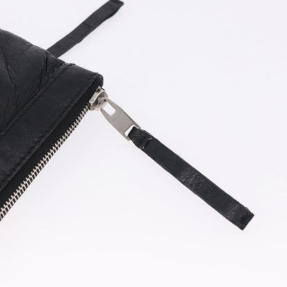 Balenciaga Classic City Clip Leather, Black, Leather, Clutch
