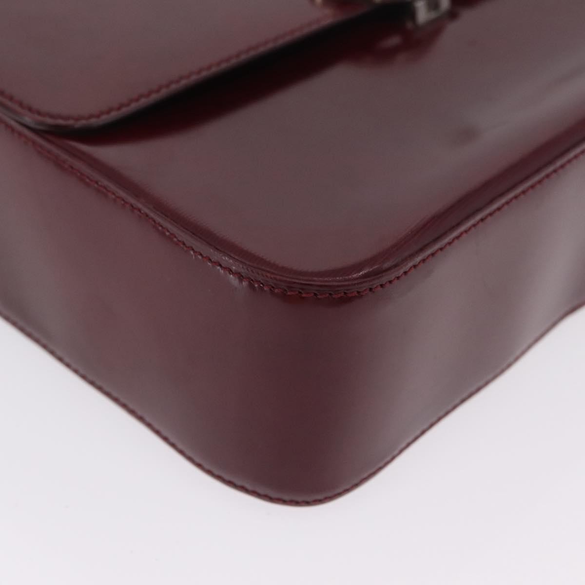 Cartier Panthère Shoulder Patent Leather, Burgundy, Patent Leather, Shoulder Bag