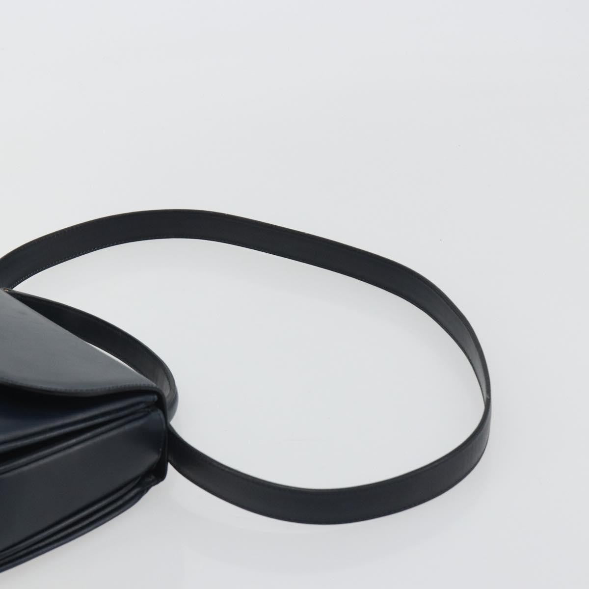 Celine Flap Shoulder Leather, Navy, Leather, Shoulder Bag