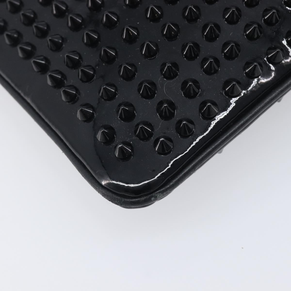Christian Louboutin Loubiposh Clutch Spiked Patent, Black, Patent Leather, Clutch