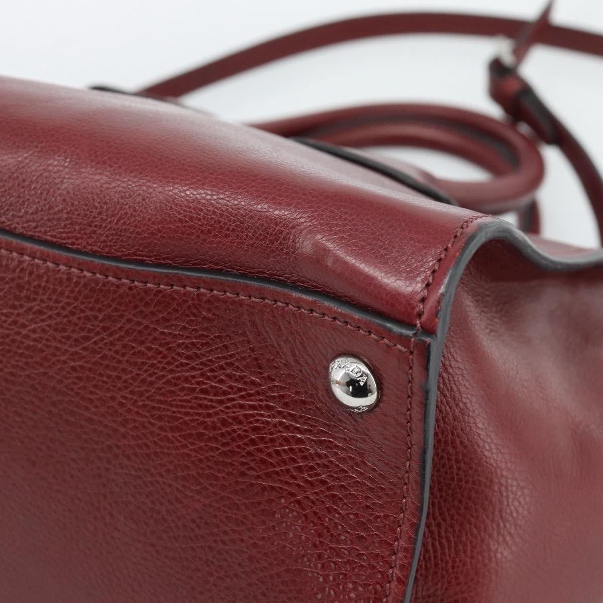 Prada Double Zip Lux Saffiano Leather, Red, Leather, Tote Bag
