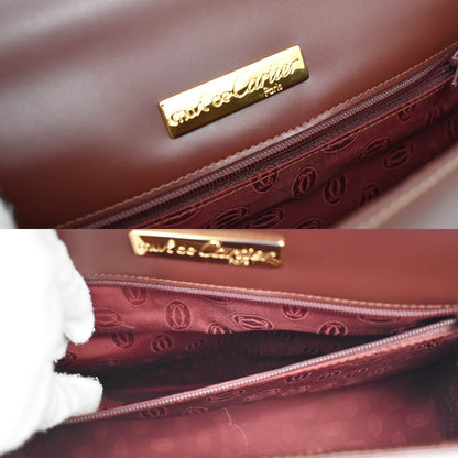 Cartier Must Line Leather, Burgundy, Leather, Handbag