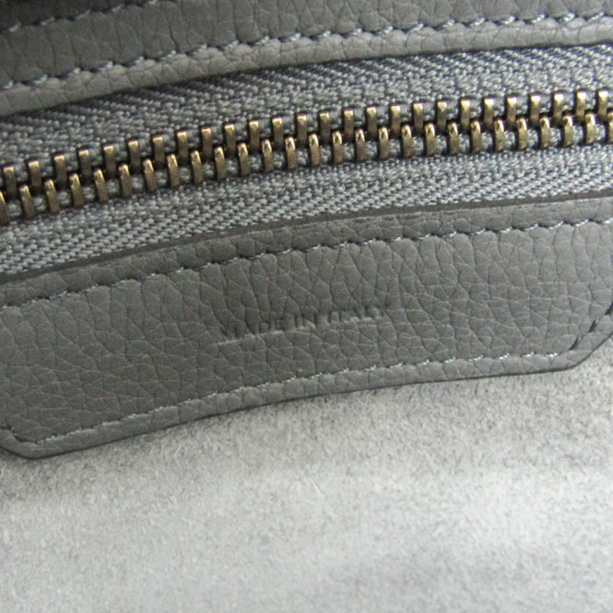 Celine Luggage Smooth Leather, Gray, Leather, Handbag