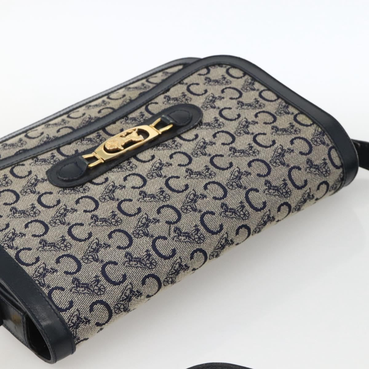 Celine C Sulky Horse carriage Canvas, Navy, Canvas, Handbag