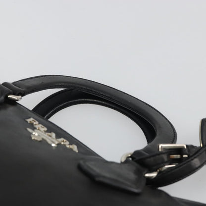 Prada Vitello Daino Convertible Tote Vitello Daino, Black, Leather, Handbag