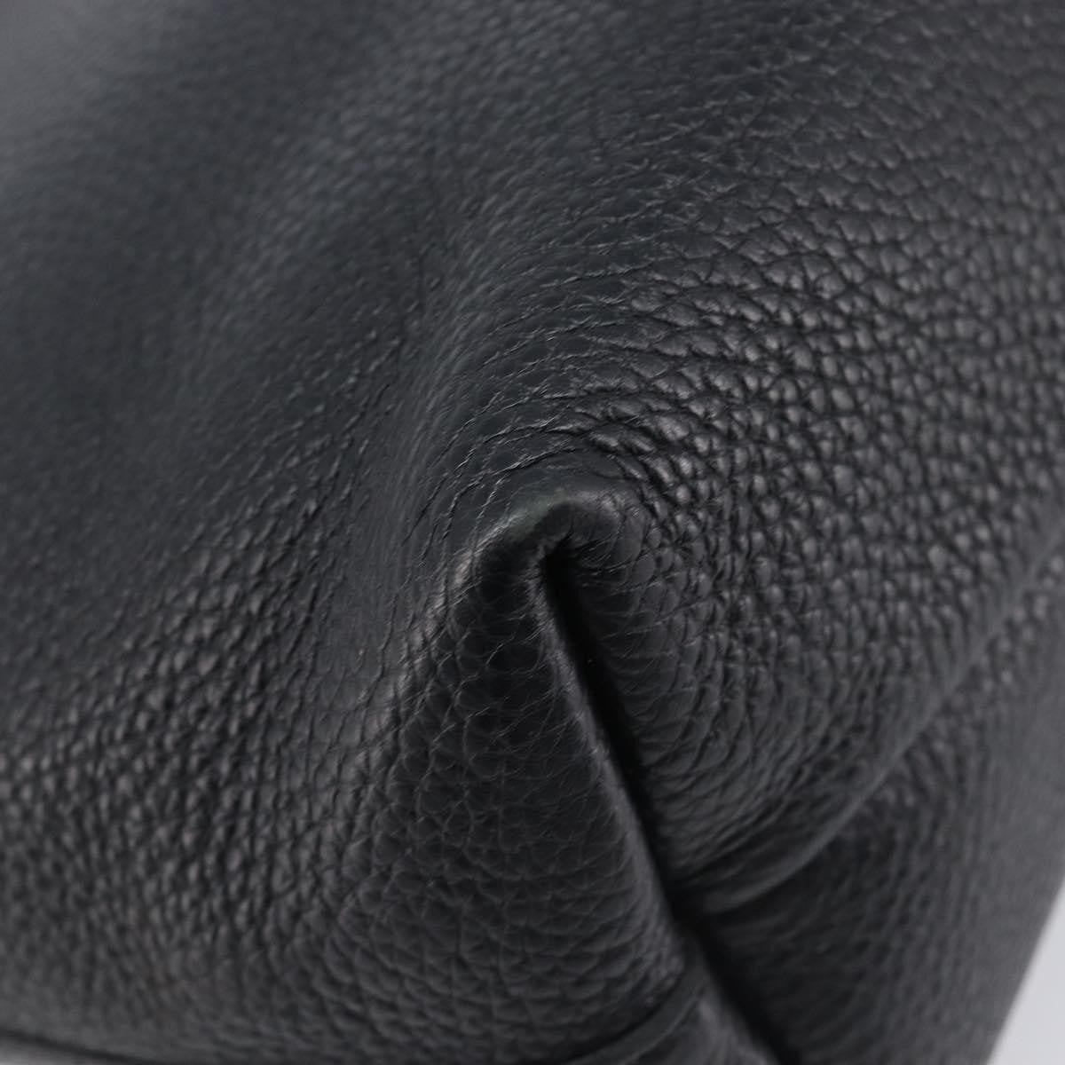 Salvatore Ferragamo Gancini Leather, Black, Leather, Handbag