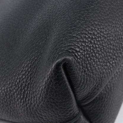 Salvatore Ferragamo Gancini Leather, Black, Leather, Handbag