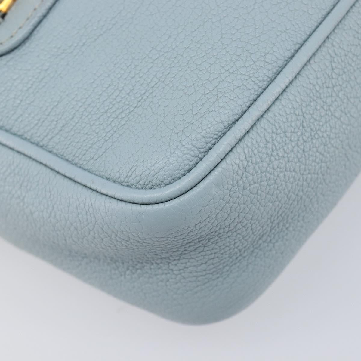 Miu Miu Madras Zip Pocket Leather, Blue, Leather, Crossbody Bag