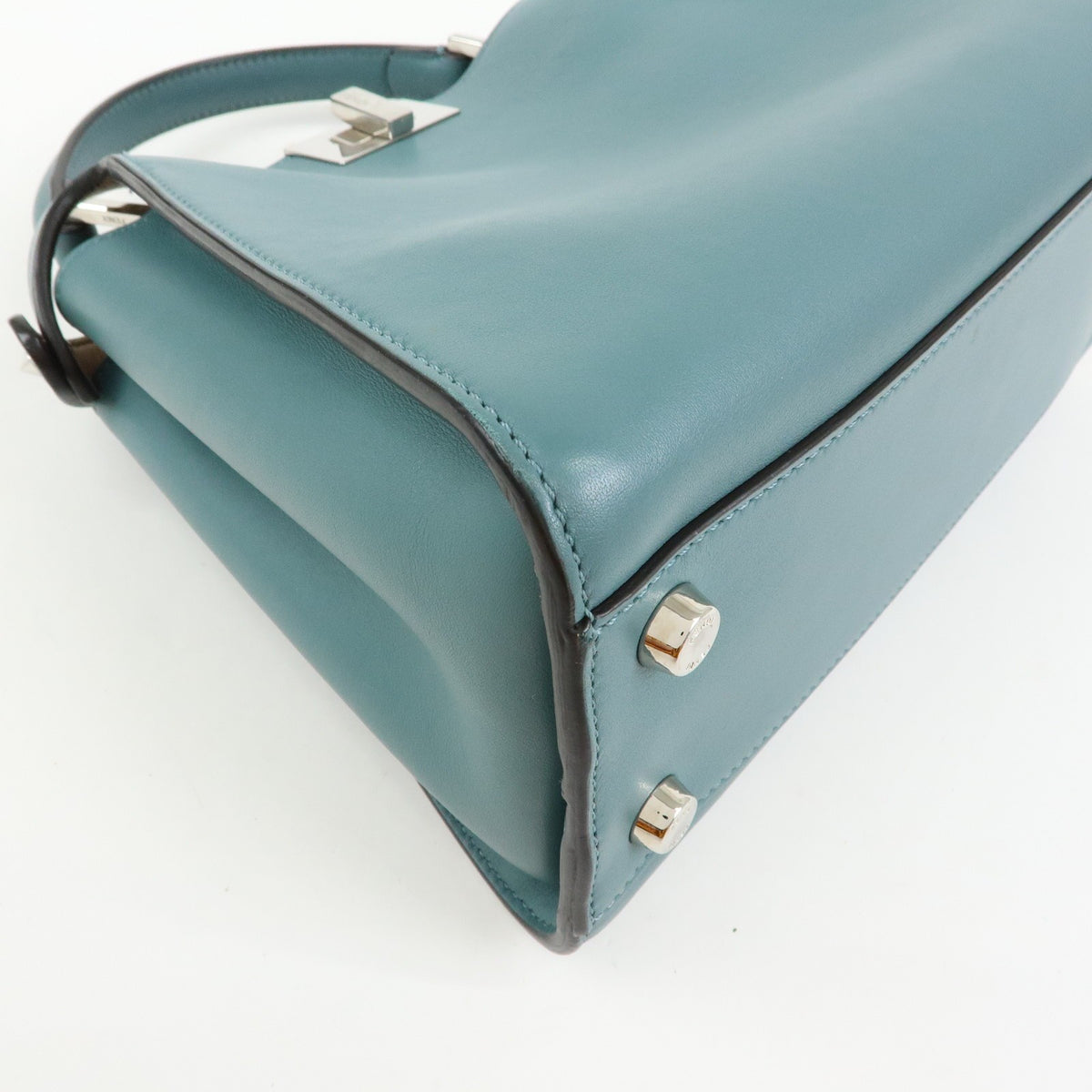 Fendi Peekaboo Essentially Leather, Blue, Leather, Handbag