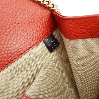 Gucci Interlocking Leather, Red, Leather, Shoulder Bag