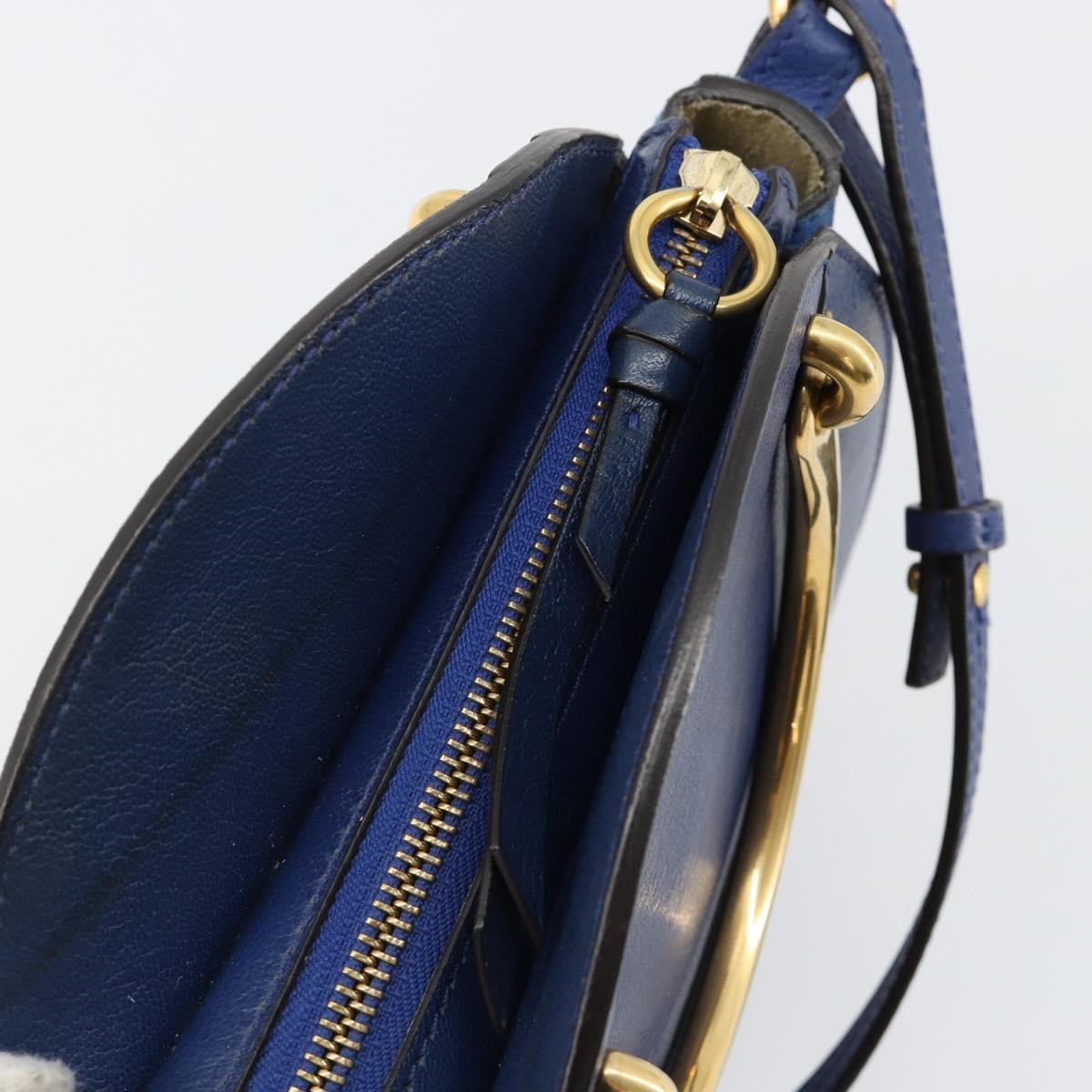 Chloe Pixie Leather and Suede, Blue, Leather, Crossbody Bag