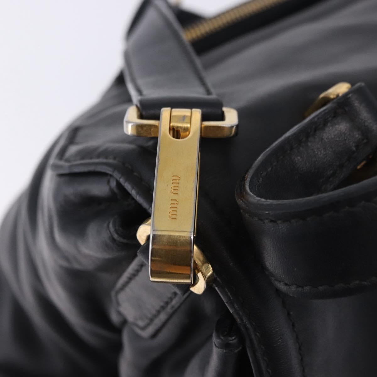 Miu Miu Beau Top Handle Leather, Black, Leather, Handbag
