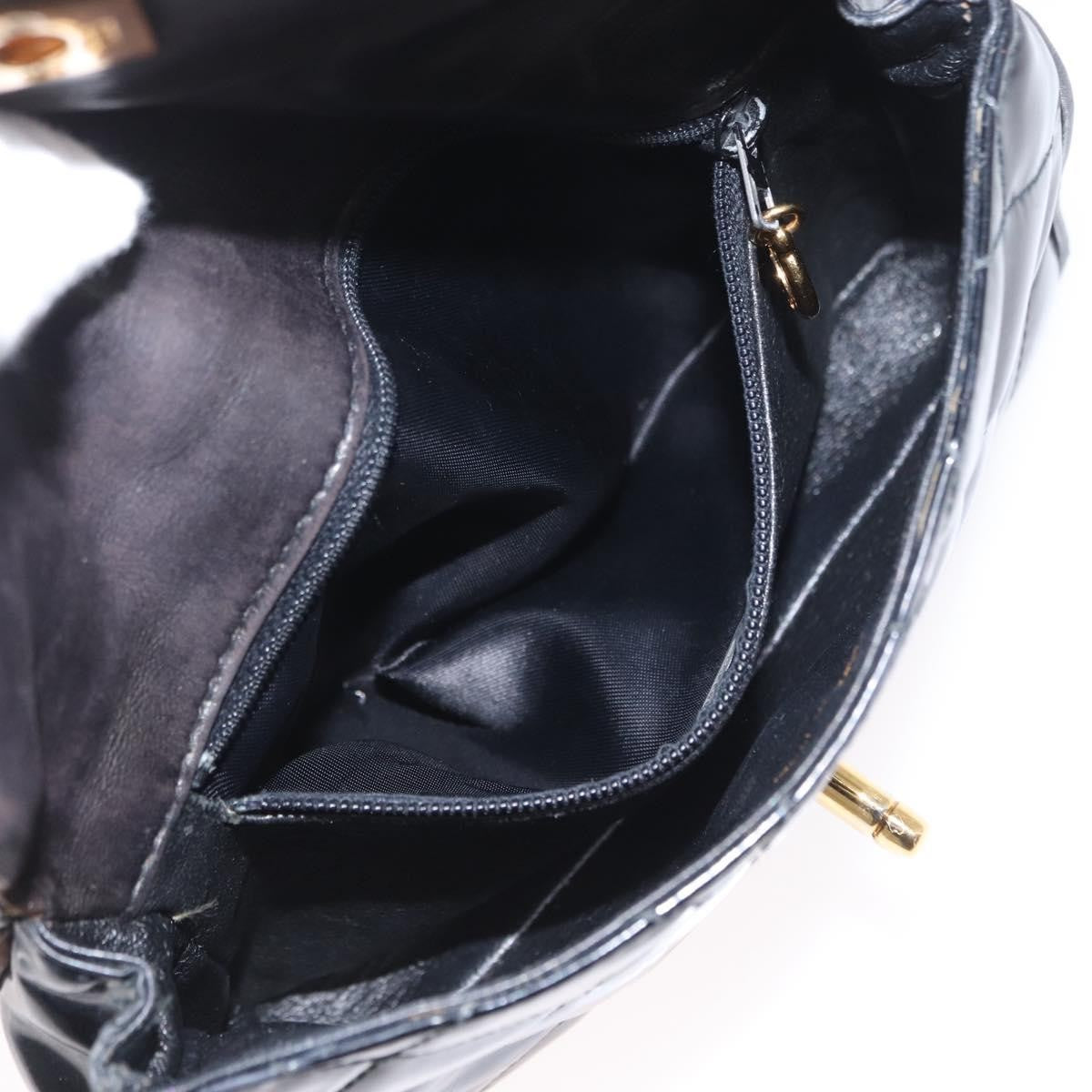 Chanel Vintage CC Flap Waist Patent Leather, Black, Patent Leather, Clutch