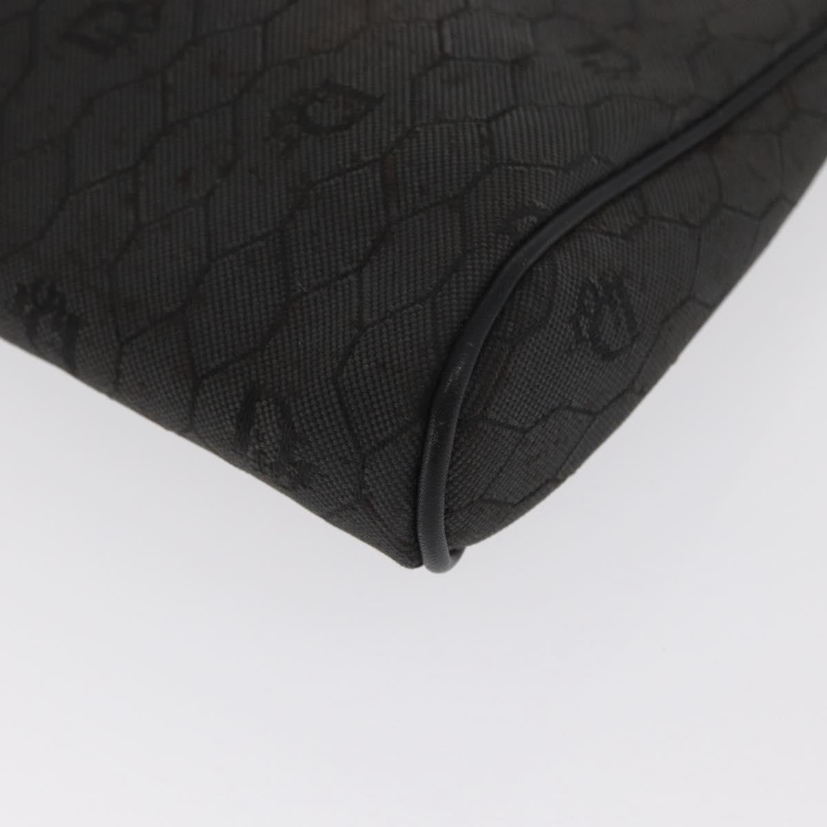 Christian Dior Vintage Honeycomb Zip Coated Canvas, Black, Canvas, Clutch