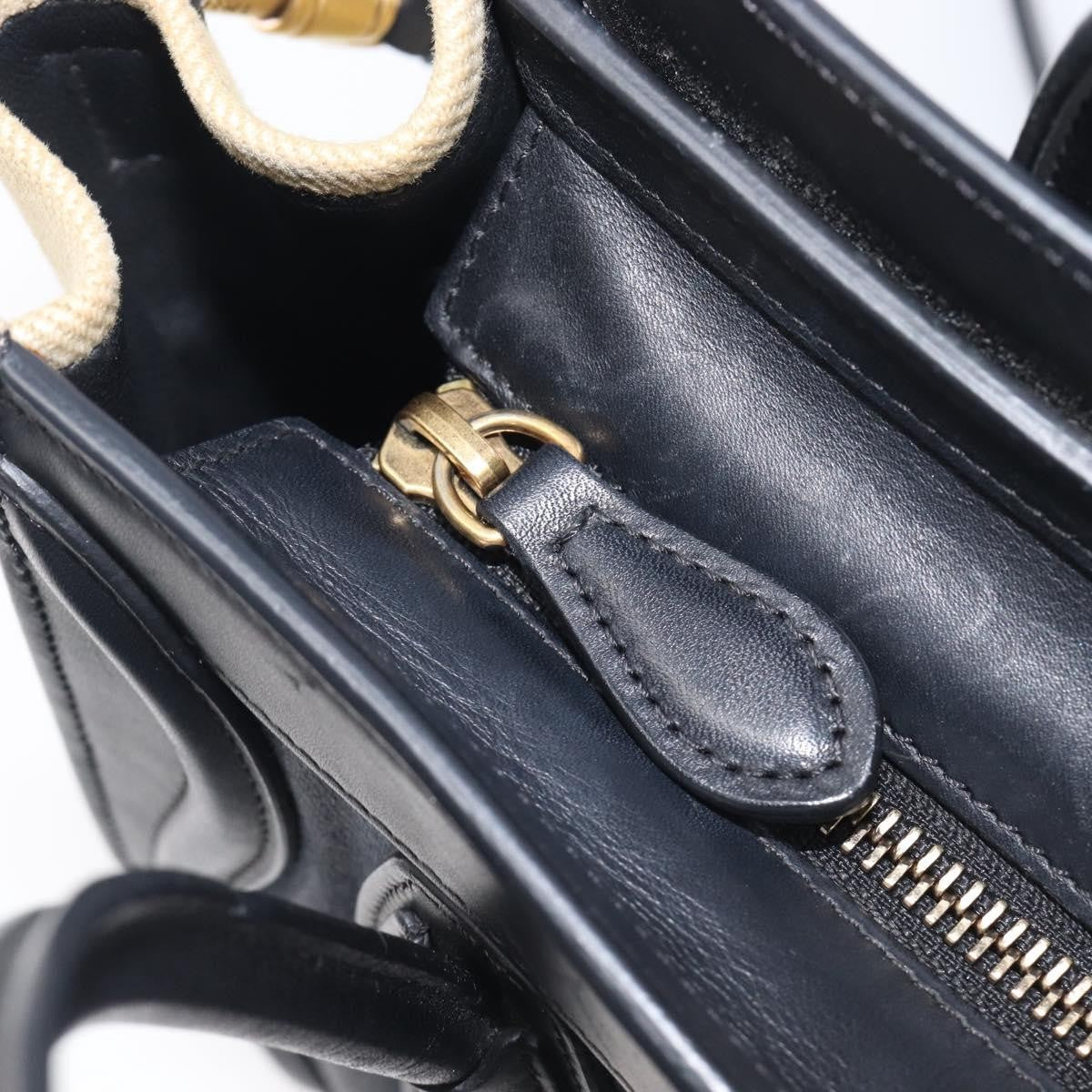 Celine Tricolor Luggage Canvas and Leather, Navy, Canvas, Handbag
