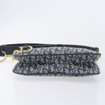 Christian Dior Saddle Messenger Oblique Canvas, Navy, Canvas, Clutch