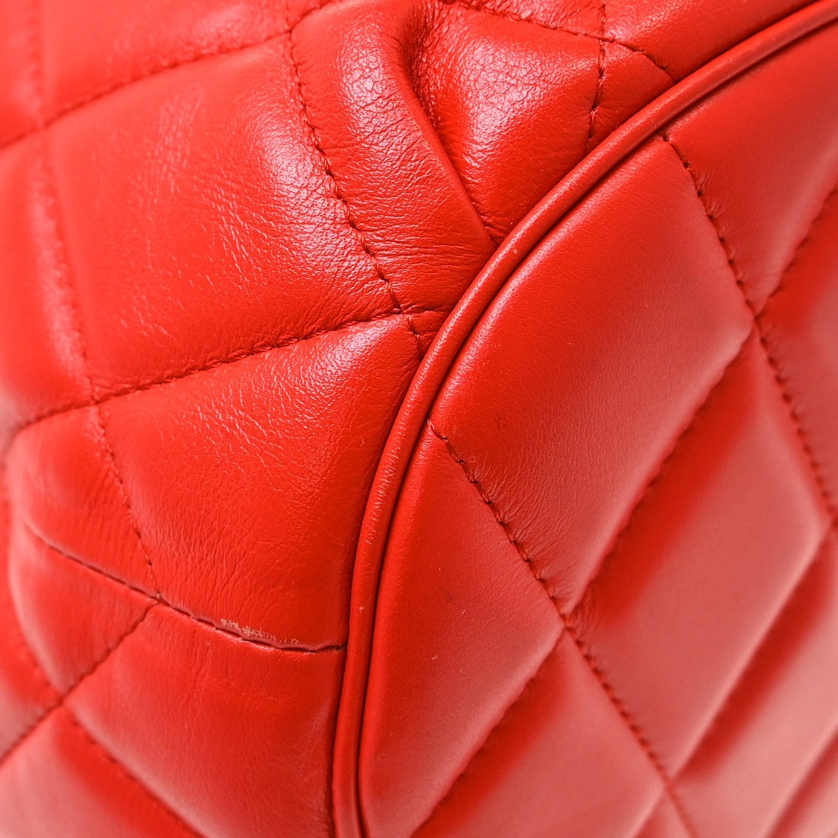 Balenciaga Touch B. Bucket Quilted Leather, Red, Leather, Handbag