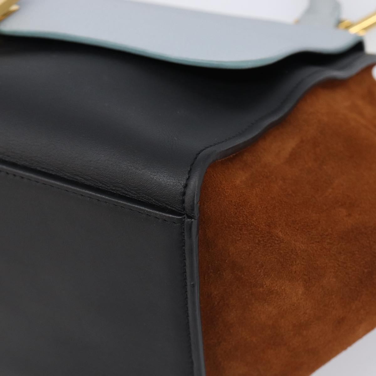 Celine Trapeze Leather, Blue, Leather, Handbag