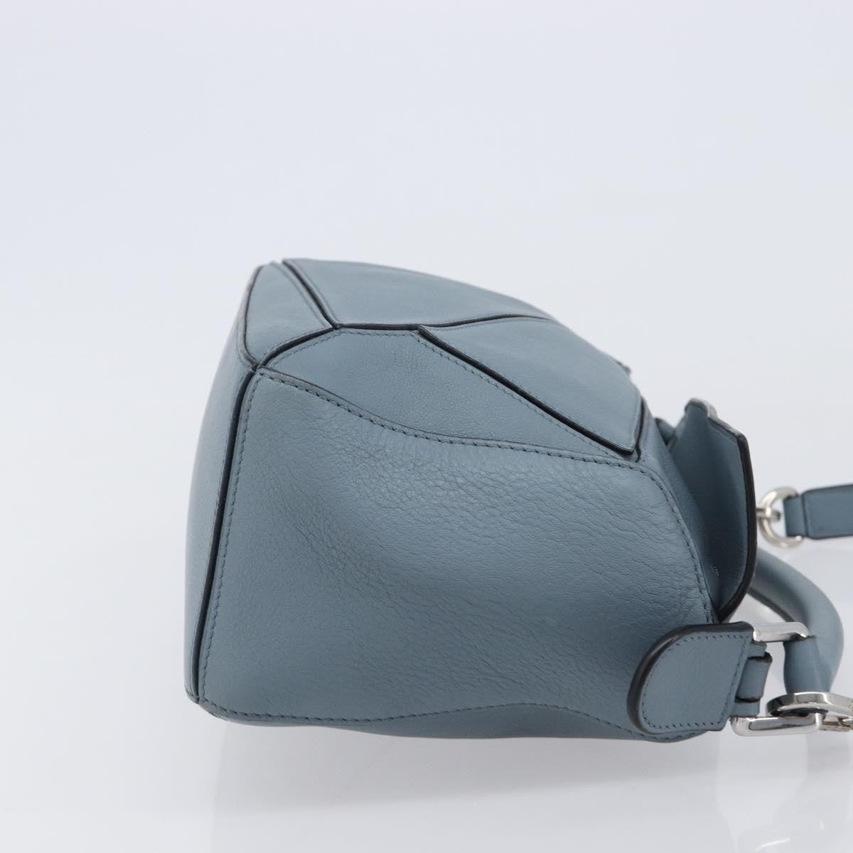 Loewe Puzzle Leather, Blue, Leather, Handbag