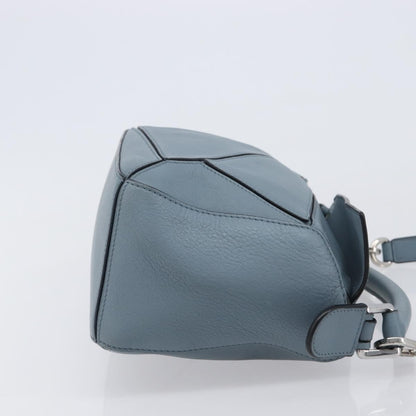Loewe Puzzle Leather, Blue, Leather, Handbag