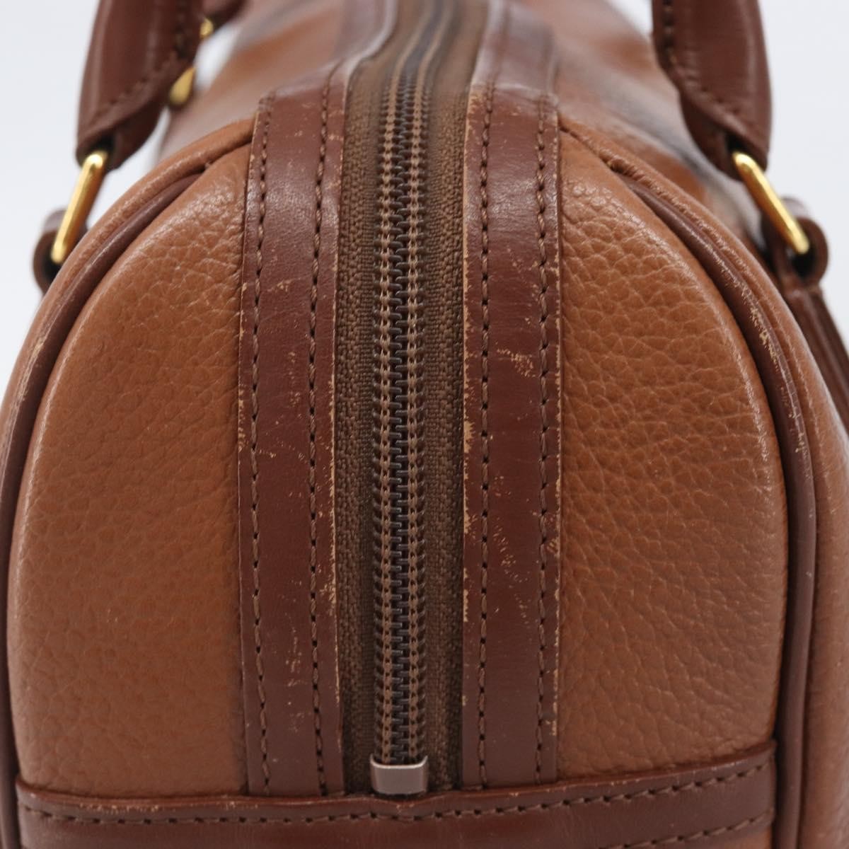 Burberry Vintage Boston Leather, Brown, Leather, Handbag