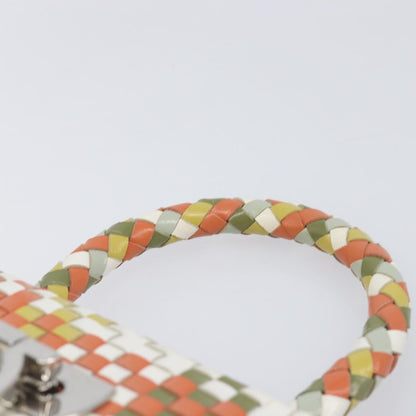 Salvatore Ferragamo Gancini Top Handle Woven Leather, Multicolour, Leather, Handbag