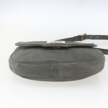 Fendi Shoulder Leather, Gray, Leather, Shoulder Bag