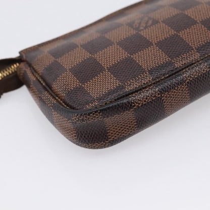 Louis Vuitton Mini pochette accessoires Damier Canvas, Brown, Canvas, Clutch