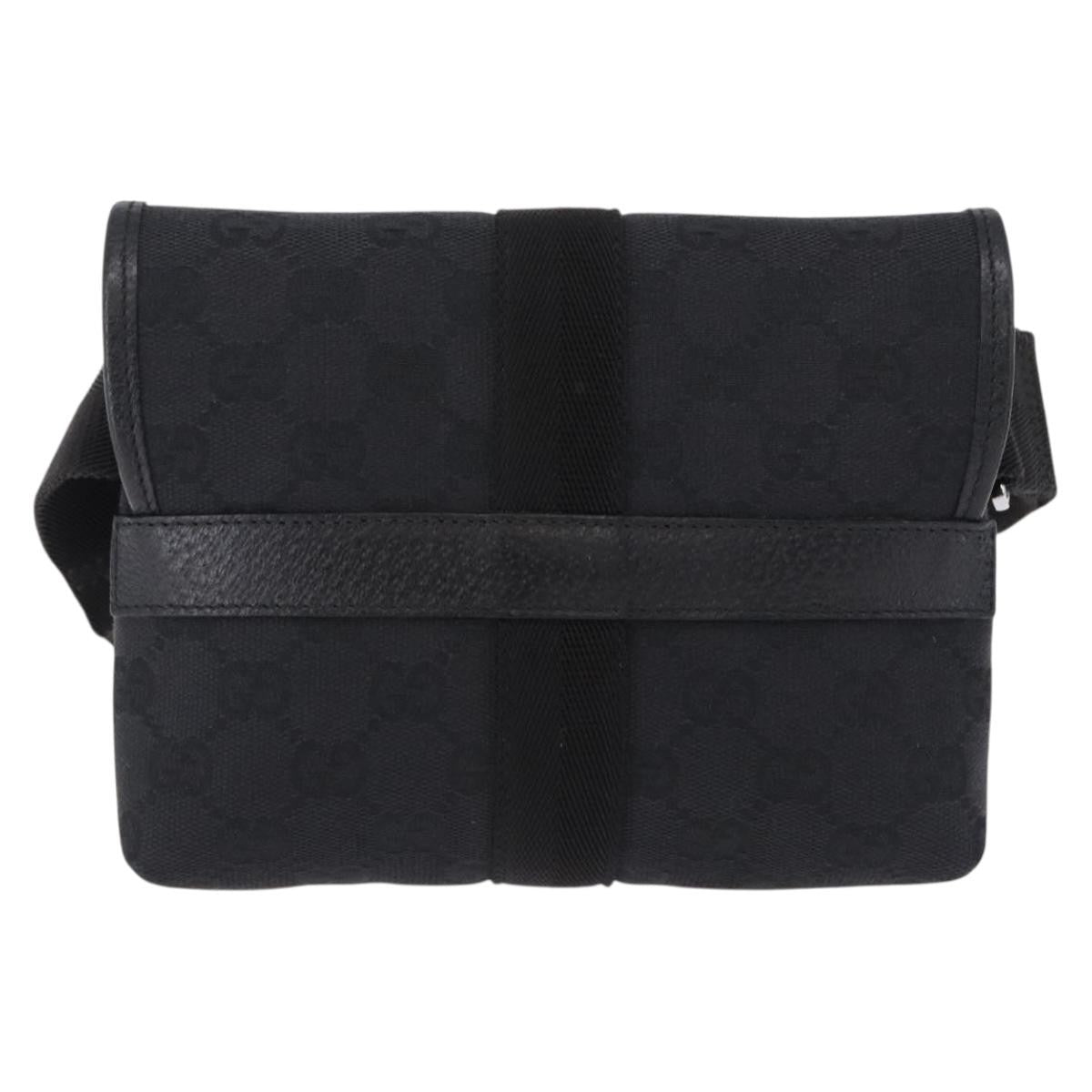 Gucci Buckle Waist GG Canvas and leather, Black, Canvas, Clutch