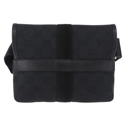 Gucci Buckle Waist GG Canvas and leather, Black, Canvas, Clutch