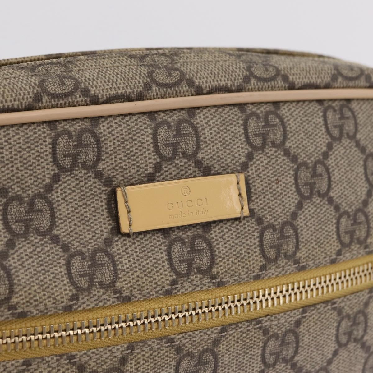 Gucci Front Zip GG Canvas, Beige, Canvas, Crossbody Bag