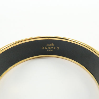 Hermes Caleche Bangle Enamel, Gold, Gold Plated, Bracelet