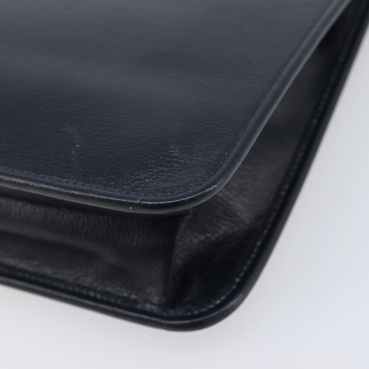 Christian Dior Homme Logo Clutch Leather, Navy, Leather, Clutch