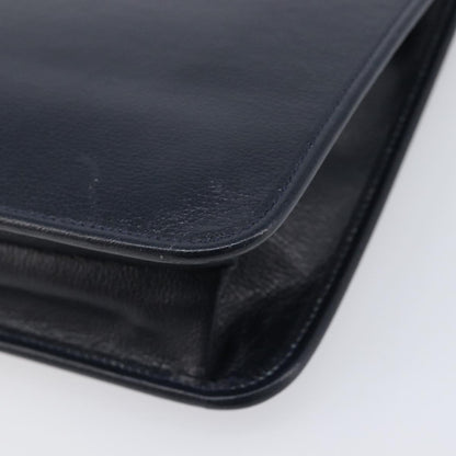 Christian Dior Homme Logo Clutch Leather, Navy, Leather, Clutch