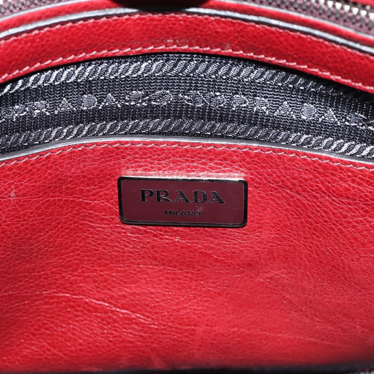 Prada Double Zip Lux Saffiano Leather, Red, Leather, Tote Bag