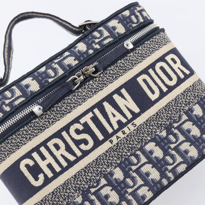 Christian Dior DiorTravel Vanity Case Oblique Canvas, Navy, Canvas, Handbag