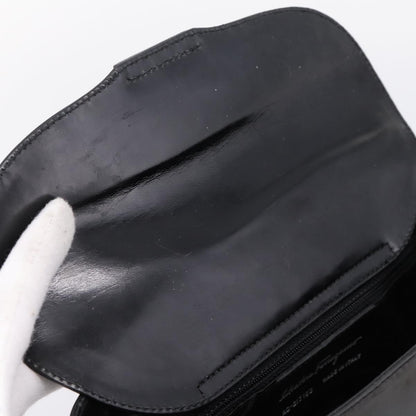 Salvatore Ferragamo Gancini Top Handle Patent leather, Black, Patent Leather, Handbag
