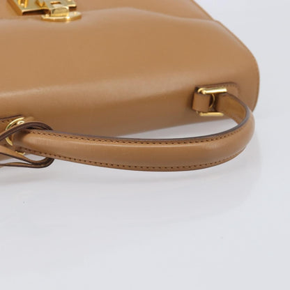 Gucci Vintage Lady Lock Top Handle Leather, Beige, Leather, Handbag