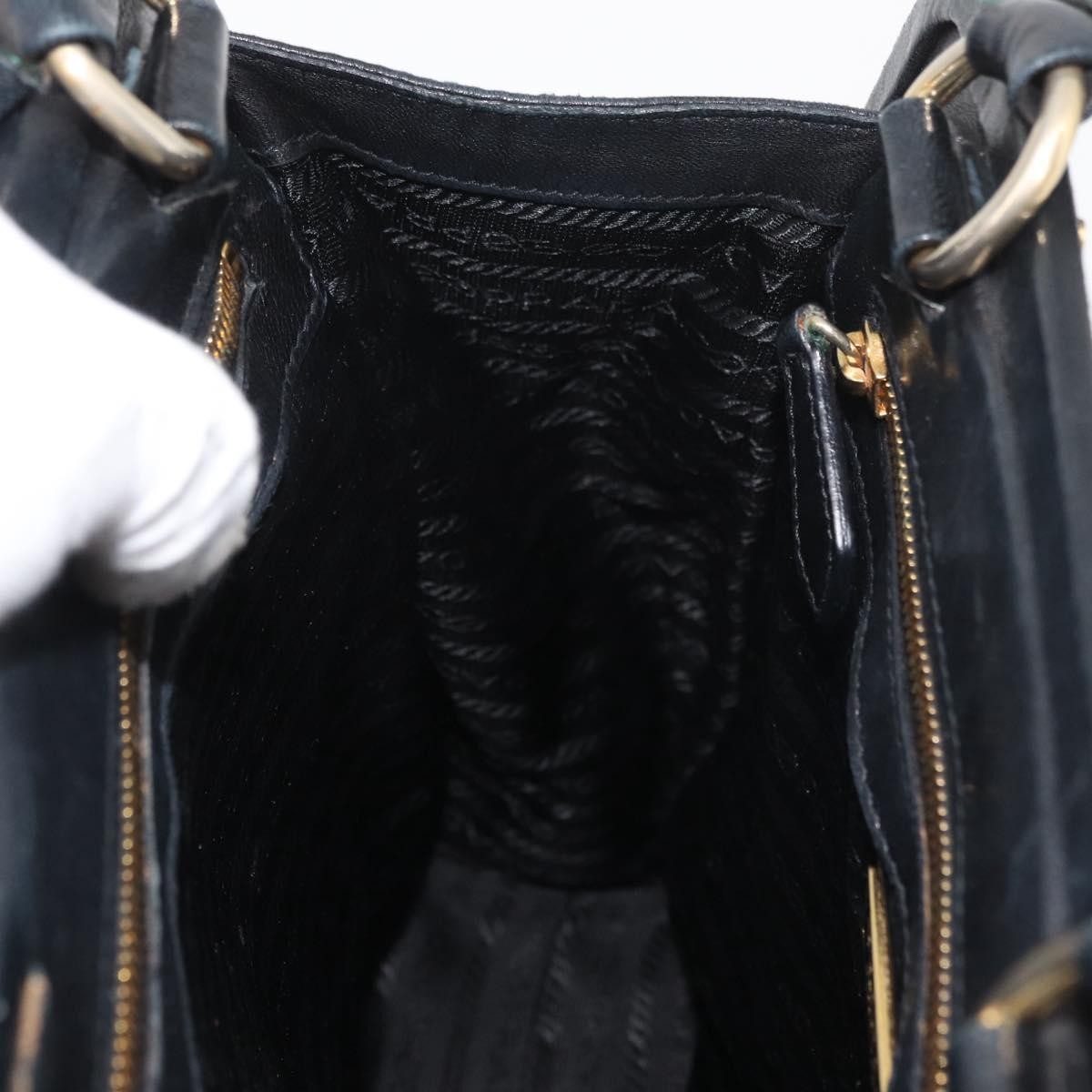 Prada Tote Leather, Black, Leather, Tote Bag