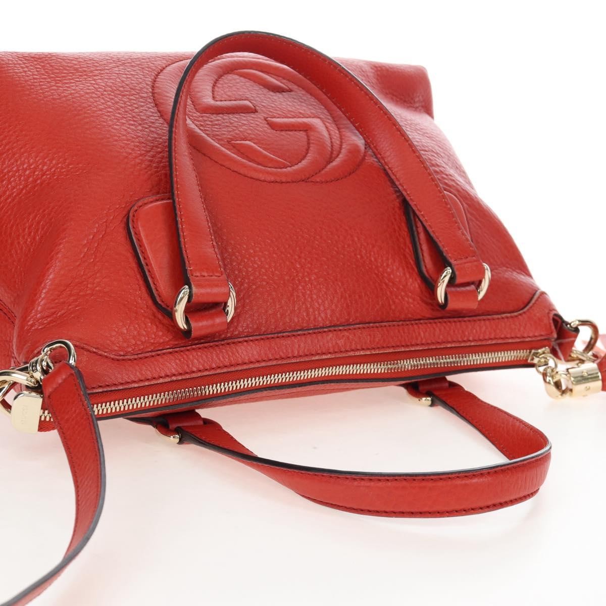 Gucci Soho Convertible Soft Top Handle Leather, Orange, Leather, Handbag