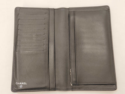 Chanel Bi-Fold Wallet Leather, Black, Leather, Wallet