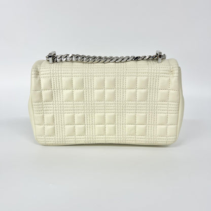 Burberry Lola Wallet on Chain Quilted Leather, Ecru, Leather, Crossbody Bag