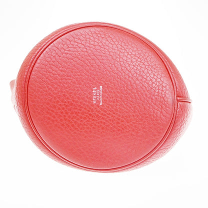 Hermes Mangeoire Courchevel, Red, Leather, Shoulder Bag